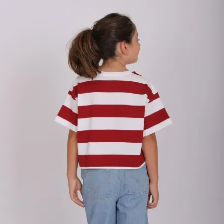 T-shirt sur taille rayé fille manches courtes - KONTAKT