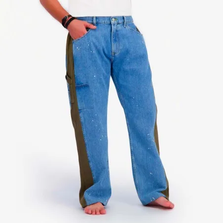 Upcycling carpenter homme en jeans bi-couleur - KARIM - KONTAKT