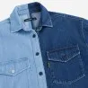 Upcycling chemise oversized femme en jeans bi-couleur - SHER V1 - KONTAKT