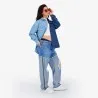 Upcycling chemise oversized femme en jeans bi-couleur - SHER V1 - KONTAKT