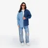 Upcycling chemise oversized femme en jeans bi-couleur - SHER V1 - KONTAKT