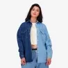 Upcycling chemise oversized femme en jeans bi-couleur - SHER V2 - KONTAKT