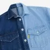 Upcycling chemise oversized femme en jeans bi-couleur - SHER V2 - KONTAKT