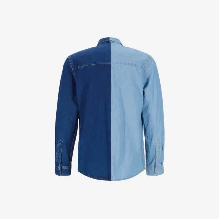 Upcycling chemise western homme en jeans bi-couleur - SHEMS V1 - KONTAKT
