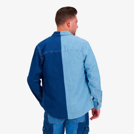 Upcycling chemise western homme en jeans bi-couleur - SHEMS V2 - KONTAKT