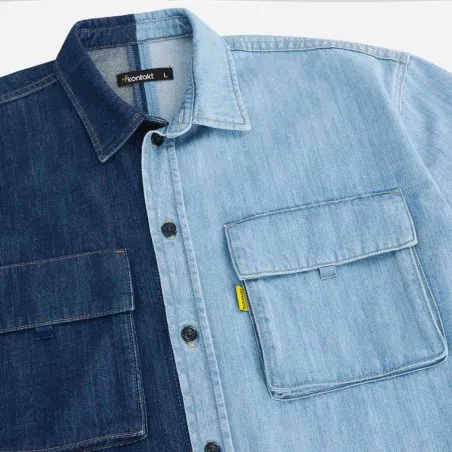 Upcycling chemise workwear homme en jeans bi-couleur - WAAD V1 - KONTAKT