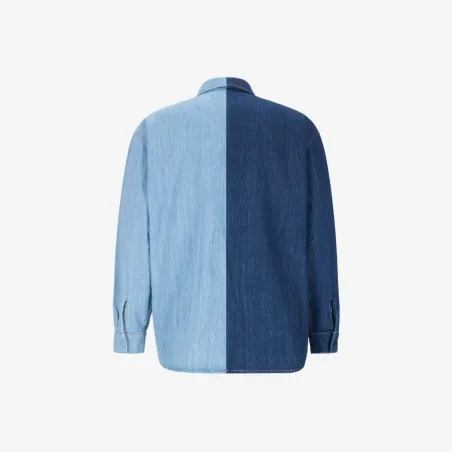 Upcycling chemise workwear homme en jeans bi-couleur - WAAD V1 - KONTAKT