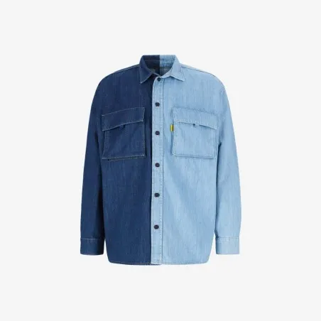 Upcycling chemise workwear homme en jeans bi-couleur - WAAD V1 - KONTAKT