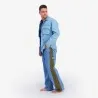 Upcycling chemise workwear homme en jeans bi-couleur - WAAD V1 - KONTAKT
