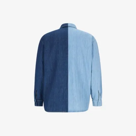 Upcycling chemise workwear homme en jeans bi-couleur - WAAD V2 - KONTAKT