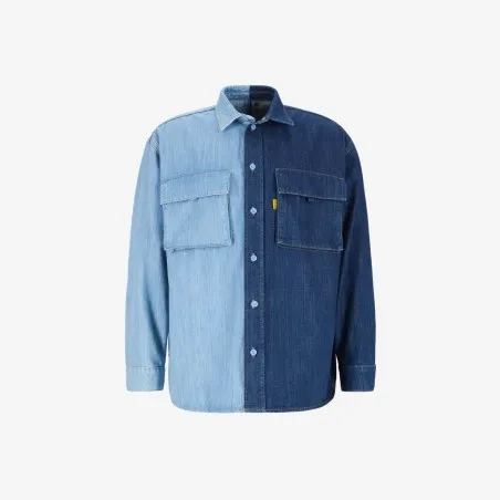 Upcycling chemise workwear homme en jeans bi-couleur - WAAD V2 - KONTAKT