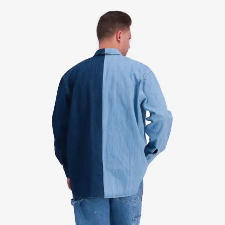 Upcycling chemise workwear homme en jeans bi-couleur - WAAD V2 - KONTAKT
