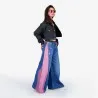 Upcycling cropped jacket femme bi-couleur KINDA V1 - KONTAKT