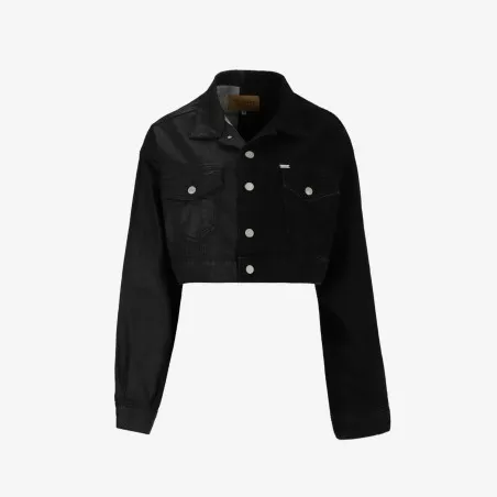 Upcycling cropped jacket femme bi-couleur KINDA V1 - KONTAKT