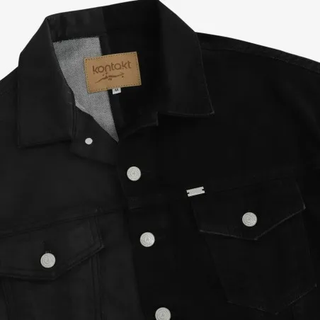 Upcycling cropped jacket femme bi-couleur KINDA V1 - KONTAKT