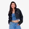 Upcycling cropped jacket femme bi-couleur KINDA V2 - KONTAKT
