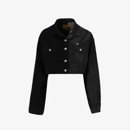 Upcycling cropped jacket femme bi-couleur KINDA V2 - KONTAKT