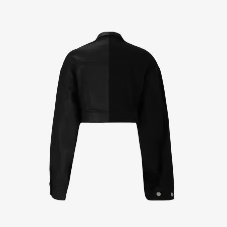 Upcycling cropped jacket femme bi-couleur KINDA V2 - KONTAKT