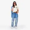 Upcycling straight jeans femme bi-couleur - SARRA - KONTAKT
