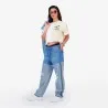Upcycling straight jeans femme bi-couleur - SARRA - KONTAKT