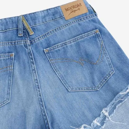 Upcycling straight jeans femme bi-couleur - SARRA - KONTAKT