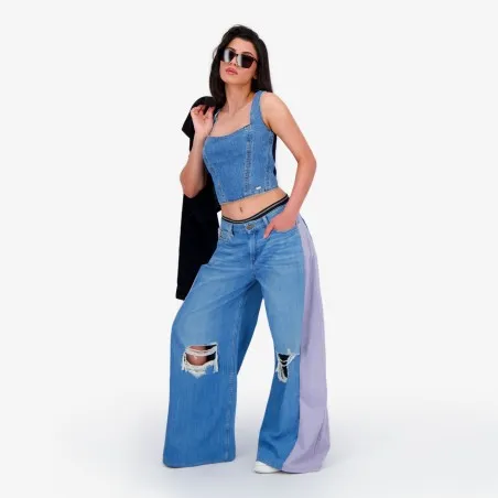 Upcycling top femme jeans V1 - KONTAKT