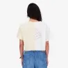 Upcycling t-shirt crop femme manches courtes POSTCARD & WARNING V1 - KONTAKT