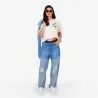 Upcycling t-shirt crop femme manches courtes POSTCARD & WARNING V1 - KONTAKT