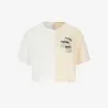 Upcycling t-shirt crop femme manches courtes POSTCARD & WARNING V1 - KONTAKT