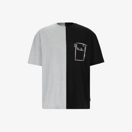 Upcycling t-shirt oversized homme manches courtes CROQUIS POCHE V1 - KONTAKT