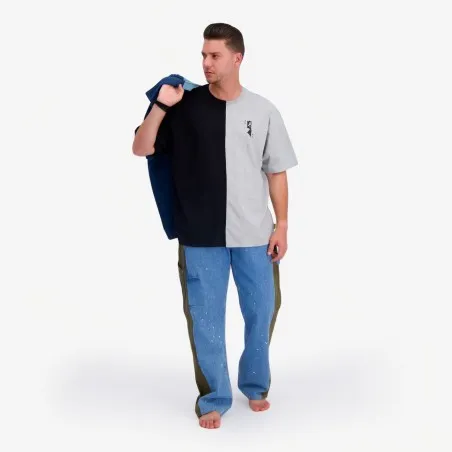 Upcycling t-shirt oversized homme manches courtes CROQUIS POCHE V2 - KONTAKT