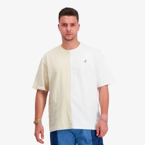 Upcycling t-shirt oversized homme manches courtes MARGOUM & LOSANGE V2 - KONTAKT