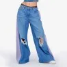 Upcycling wide leg jeans femme bi-couleur - WIDED - KONTAKT