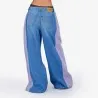 Upcycling wide leg jeans femme bi-couleur - WIDED - KONTAKT