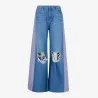 Upcycling wide leg jeans femme bi-couleur - WIDED - KONTAKT