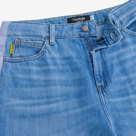 Upcycling wide leg jeans femme bi-couleur - WIDED - KONTAKT