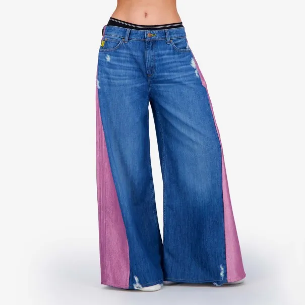 Upcycling wide leg jeans femme bi-couleur -WIDED - KONTAKT