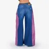 Upcycling wide leg jeans femme bi-couleur -WIDED - KONTAKT