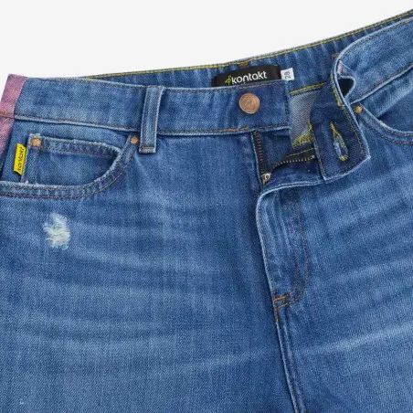 Upcycling wide leg jeans femme bi-couleur -WIDED - KONTAKT