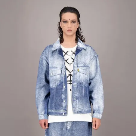 Veste oversized unisexe en jeans Heavy Used Effect - TUNIS FASHION WEEK 2024 - KONTAKT