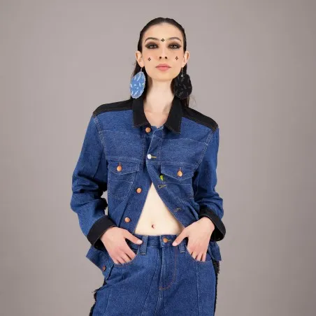 Veste oversized unisexe PATCHWORK en jeans UPCYCLING METHODS - TUNIS FASHION WEEK 2024 - KONTAKT