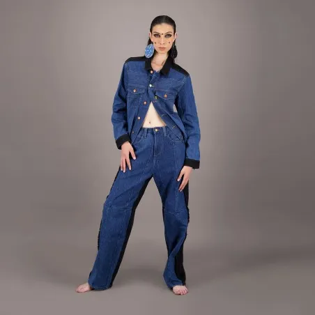 Veste oversized unisexe PATCHWORK en jeans UPCYCLING METHODS - TUNIS FASHION WEEK 2024 - KONTAKT
