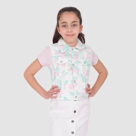 Veste sans manches fille imprimé - KONTAKT