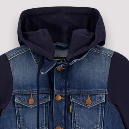Veste unisexe en jeans avec manches et capuche en molleton - KONTAKT