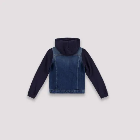 Veste unisexe en jeans avec manches et capuche en molleton - KONTAKT