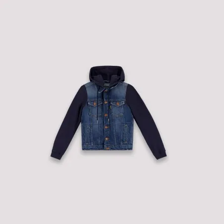 Veste unisexe en jeans avec manches et capuche en molleton - KONTAKT