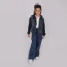 Veste unisexe en jeans avec manches et capuche en molleton - KONTAKT