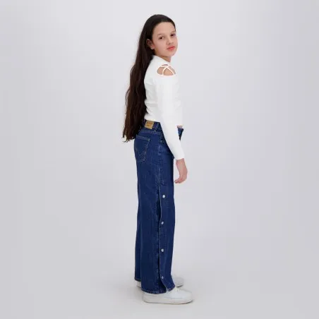 Wide leg fille avec boutons pression en jeans - KONTAKT