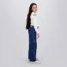 Wide leg fille avec boutons pression en jeans - KONTAKT