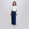 Wide leg fille avec boutons pression en jeans - KONTAKT
